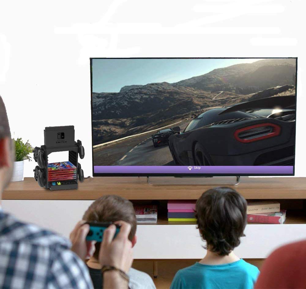 Skywin Game Storage Tower for Nintendo Switch - Game Disk Rack and Controller Organizer Compatible with Nintendo Switch and Accessories: Video Games