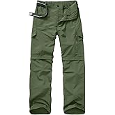 Mens Hiking Pants Quick Dry Lightweight Fishing Convertible Zip Off Safari Trousers