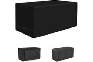 Kovshuiwe Deck Box Cover, Outdoor Waterproof for 71 Gallon Patio Storage Bench Cover, 600D Waterproof Patio Deck Bin Container Boxes Covers Black(48" L x 20" W x 22" H)