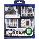 Dremel 160-Piece Rotary Tool Accessory Kit w/EZ Lock Technology (710-08) | Reusable Storage Case, Sanding Bands, Cut-Off Wheels, Grinding Stones, Carving Bits for use with Rotary Tools