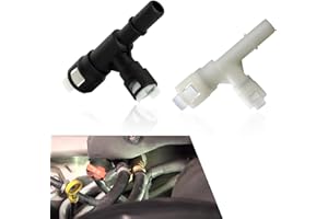 Yumfugu 2 PCS Car Heater Inlet Hose Fitting, ABS T-connector Three-way Cooling Water Pipe Joint, Original Replacement #15055343 15055342, Compatible with Select Cadillac Chevrolet GMC (Black & White)