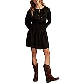 Lucky Brand Womens Long Sleeve Satin Mini Dress