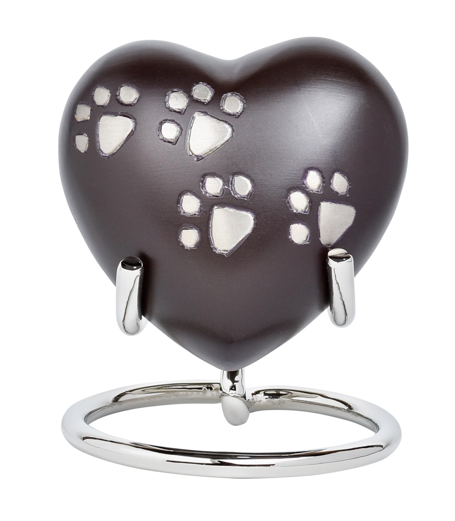 Royal Rapture Urn for ashes Paw Heart Funeral Cremation Memorial Keepsake Pet Dog Cat |With Stand (Chocolate 3") RHP01-06 — image 1