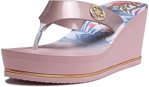 guess rose gold flip flops