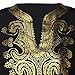 Makkrom Men's Long Sleeve Tribal Dashiki Floral Top Blouse (XX-Large, Picture-Colored)