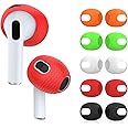 [5-Pairs] for AirPods 3 Ear Tips Covers【Fit in The Charging Case】, AIBEAMER Silicone Anti-Slip/Dust Ear Covers Accessories Compatible with AirPods 3rd Generation 2021 (Black,Red,Green,Orange,White)