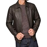 Isaac & David Chicago Men's New Black/Brown Lambskin Leather Classic Open Bottom Jacket Motorcycle Vintage Racing Jacket