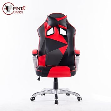 Ant E Sports, WB-8077 Painting with Metal Frame,Silver Base and Adjustable Backrest Angle, (Red)