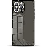 IAIYOXI Rectangle Case Compatible for iPhone 15 Pro Max, Full Camera Protection & Reinforced Corners TPU Cushion Clear Cover, Shockproof Silicone Phone Case for Women Girls (iPhone 15 Pro Max, Black)