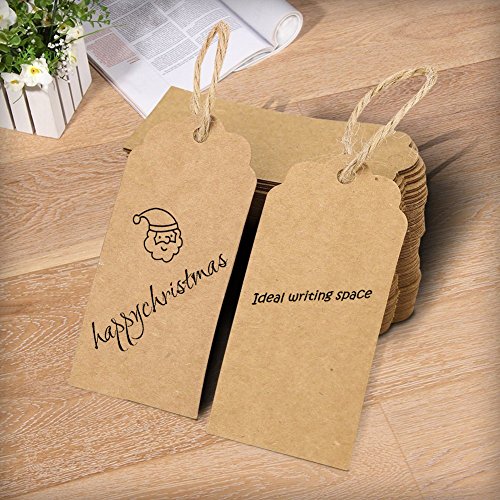 100 Pcs 4x2cm Small Cake Candy Paper Tags Kraft La... - Grandado - Foto 5
