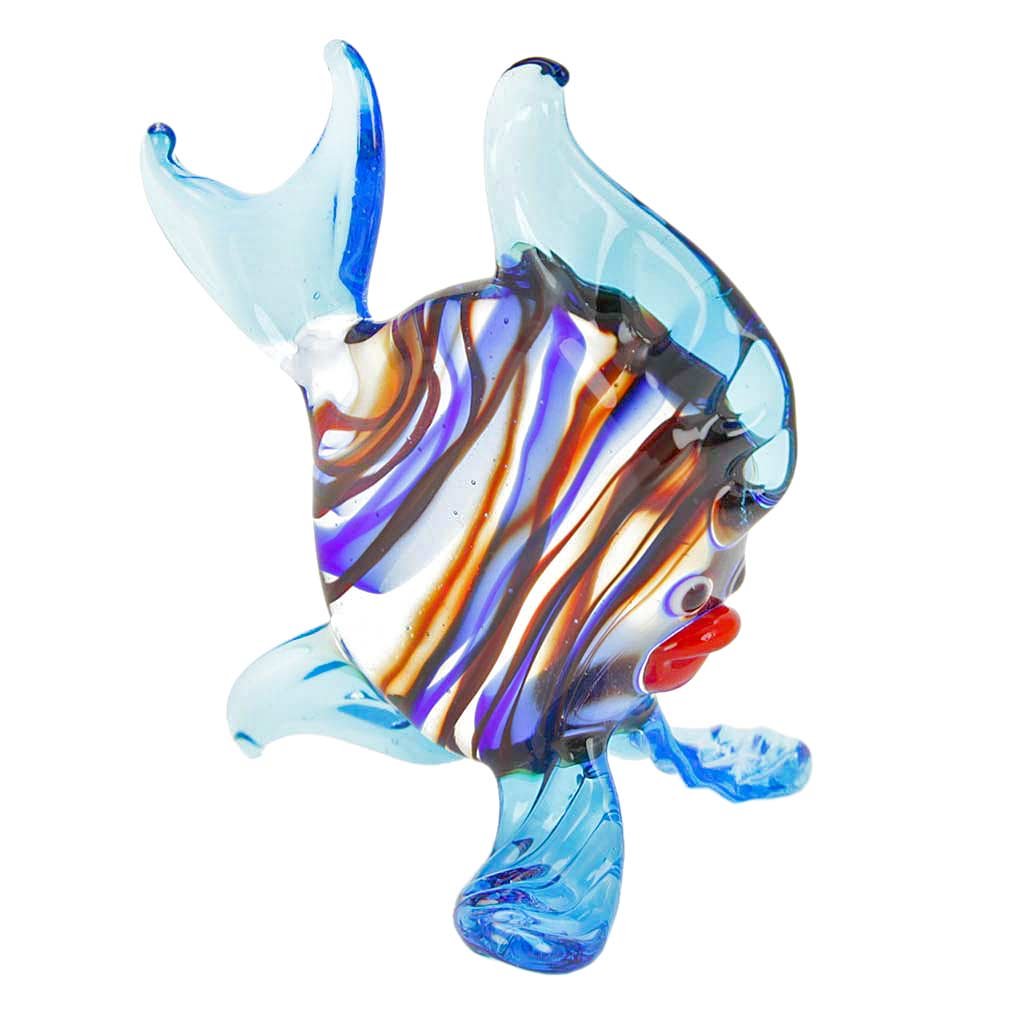 Glass Of Venice Murano Glass Striped Round Fish