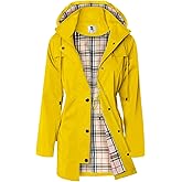 SaphiRose Women's Long Hooded Rain Jacket Outdoor Raincoat Windbreaker