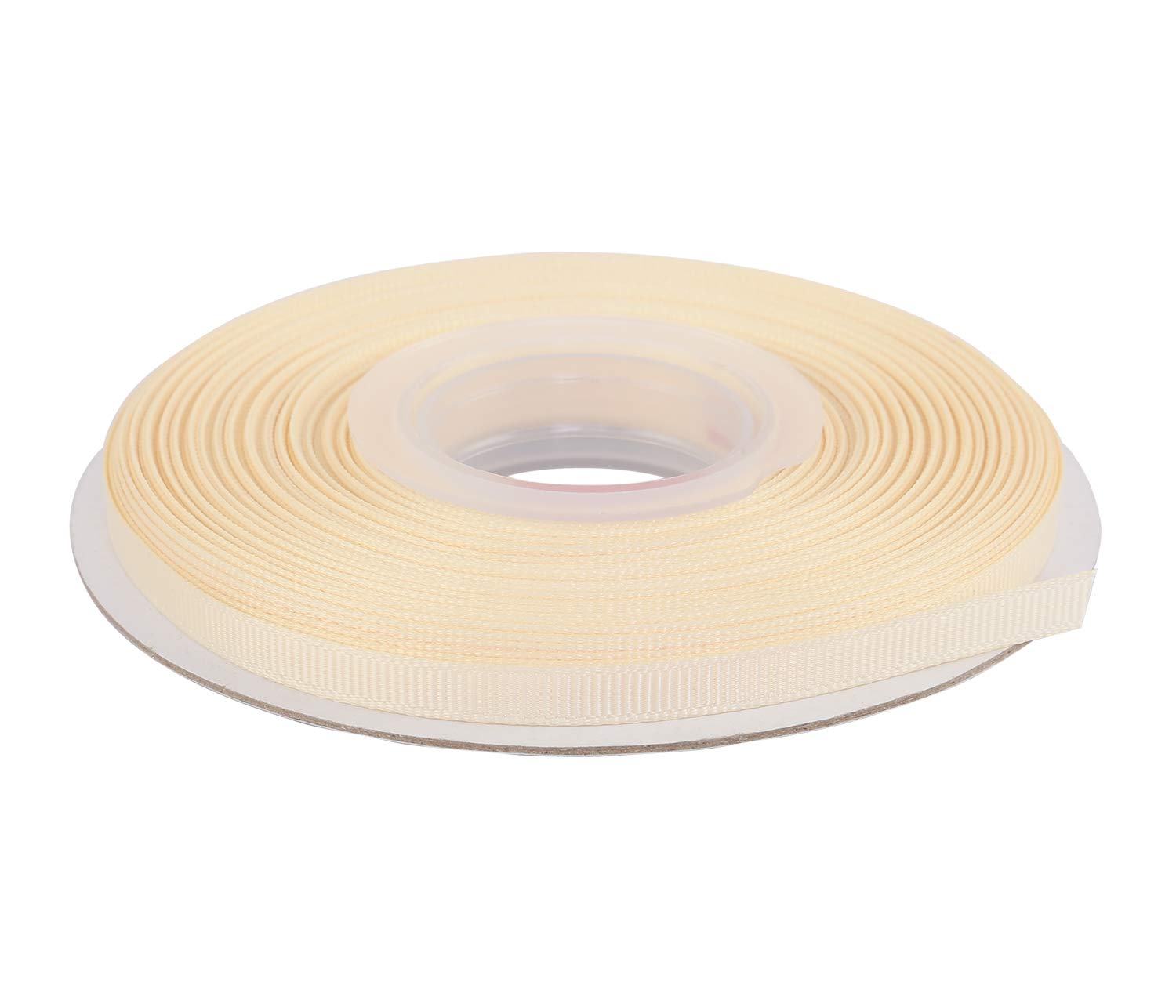 Ribbonitlux 6mm Wide Solid Grosgrain Ribbon 22 Meters (810-Ivory, Set for Gift Wrapping, Party Decor, Sewing Applications, Wedding and Craft
