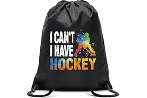Pishovi I Can I Have Hockey Drawstring Waterproof Hockey, Hockey Sports Bag for Man Women, Hockey Player Gifts, Hockey Gift for Hockey Lover, Hockey Lover Gift Idea