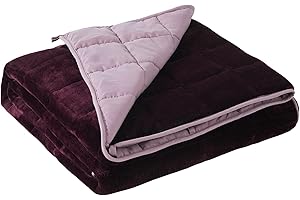 Satwip Weighted Blanket 10 Pounds Pink Fuzzy Warm Flannel Bed Blanket for Adults with Soft Breathable Sanded, 48 x 72 inches, Red Pink