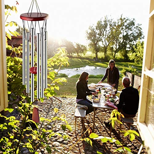 FittiDoll Wind Chime 6 Metal Tubes Perfect for Patio, Garden, and Outdoor Home Décor 27 Inch
