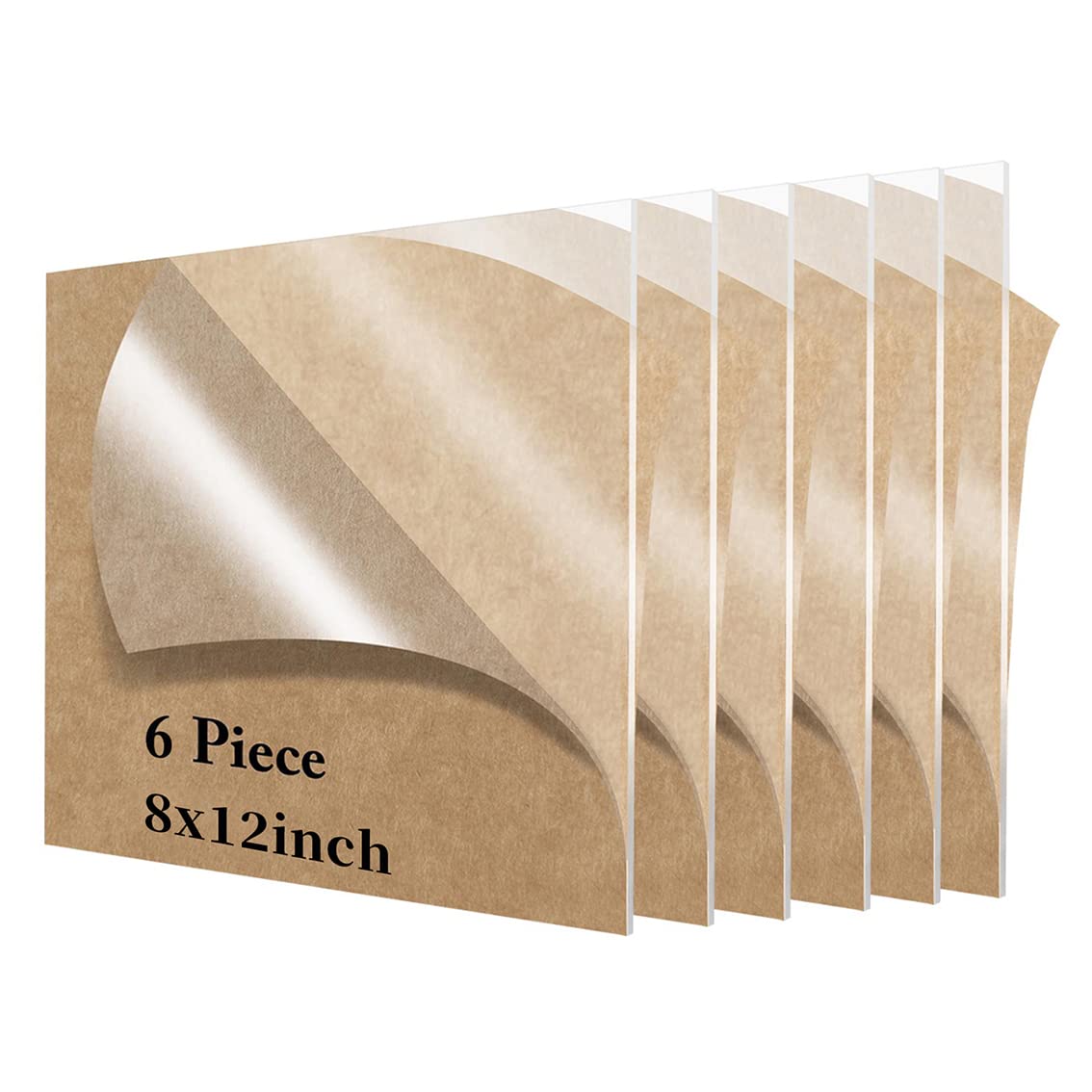 6 Pieces 8" x 12"Plexiglass Sheet, 1/8”Thick