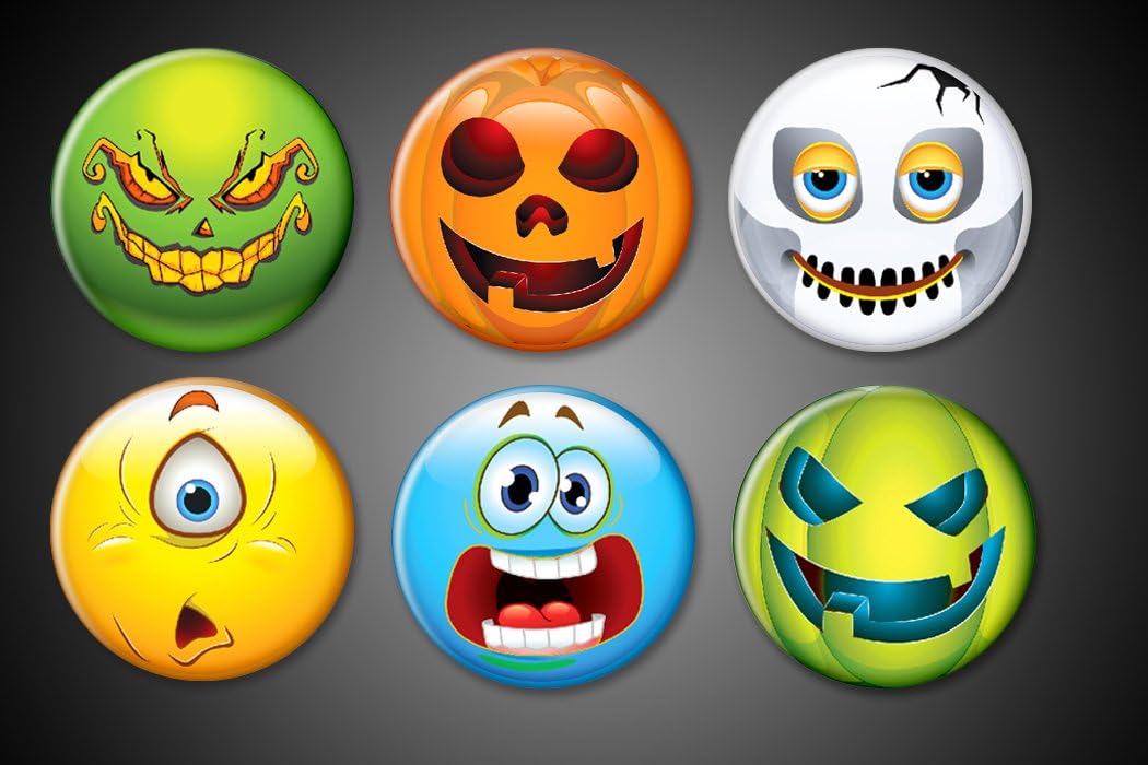 Halloween Fridge Magnets Emoji Faces Monsters Pumpkins Cyclopse scared faces holiday magnets for boards and festivities set 1