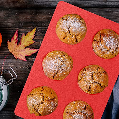 Jumbo Muffin Pan, 6 Cup Large Silicone Cupcake Baking CupsDeep Size
