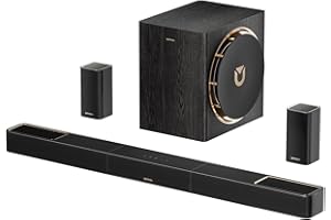 ULTIMEA Skywave X50 5.1.4ch Wireless Surround Sound System for TV, 760W Professional Sound Bar w/Dolby Atmos, 2 Wireless Surround Speakers & 8" Subwoofer, GaN Amplifier, 4K HDR Pass-Through, HDMI eARC