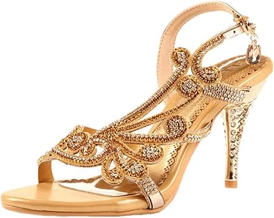gold evening sandals
