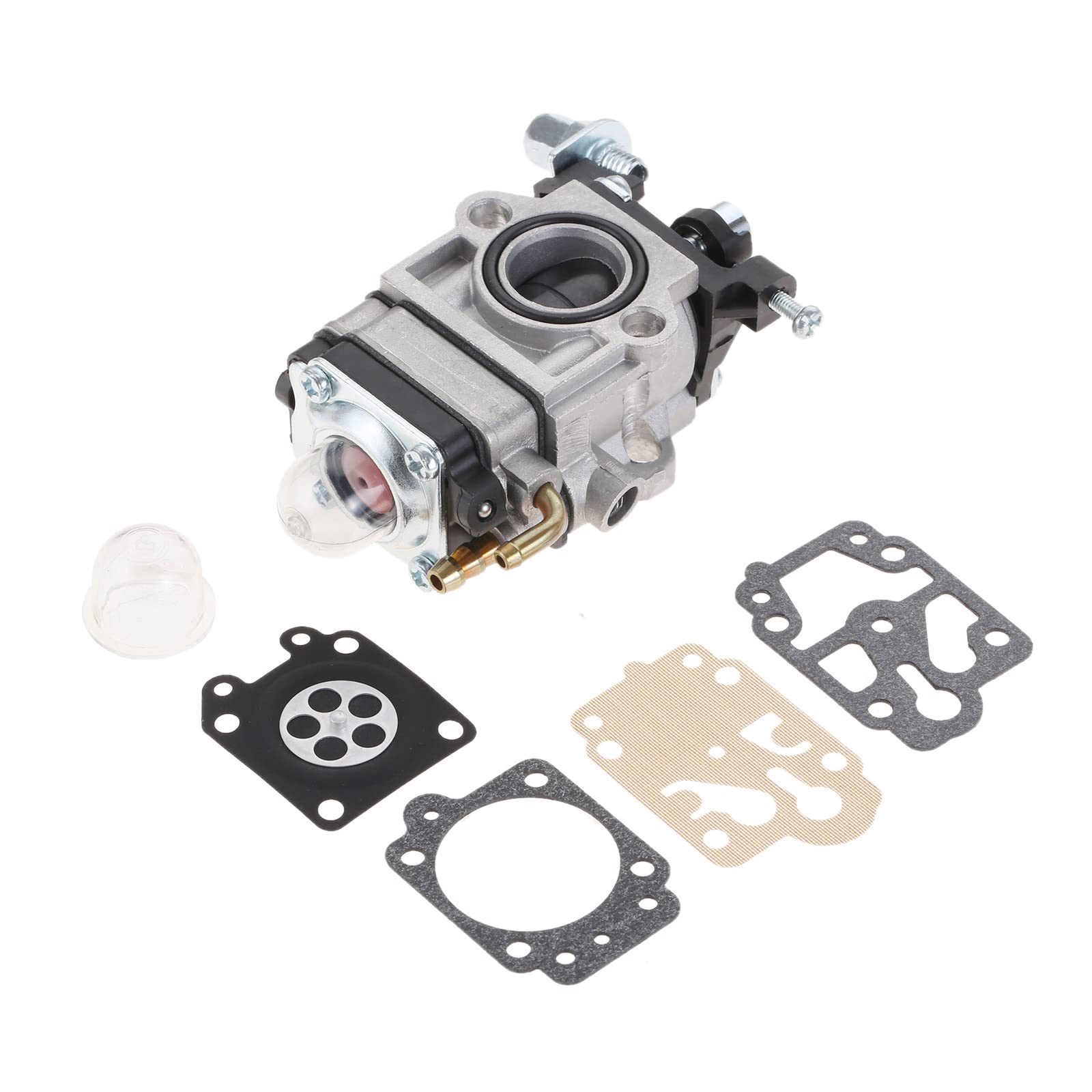 Hicello 15mm Brush Cutter Carburetor 43CC 47CC 49CC 52CC, Strimmer Carburettor for Multi-Tool Grass HedgeTrimmer Scooter Cultivator, 2 Stroke 40-5 CG430 CG520 Carb