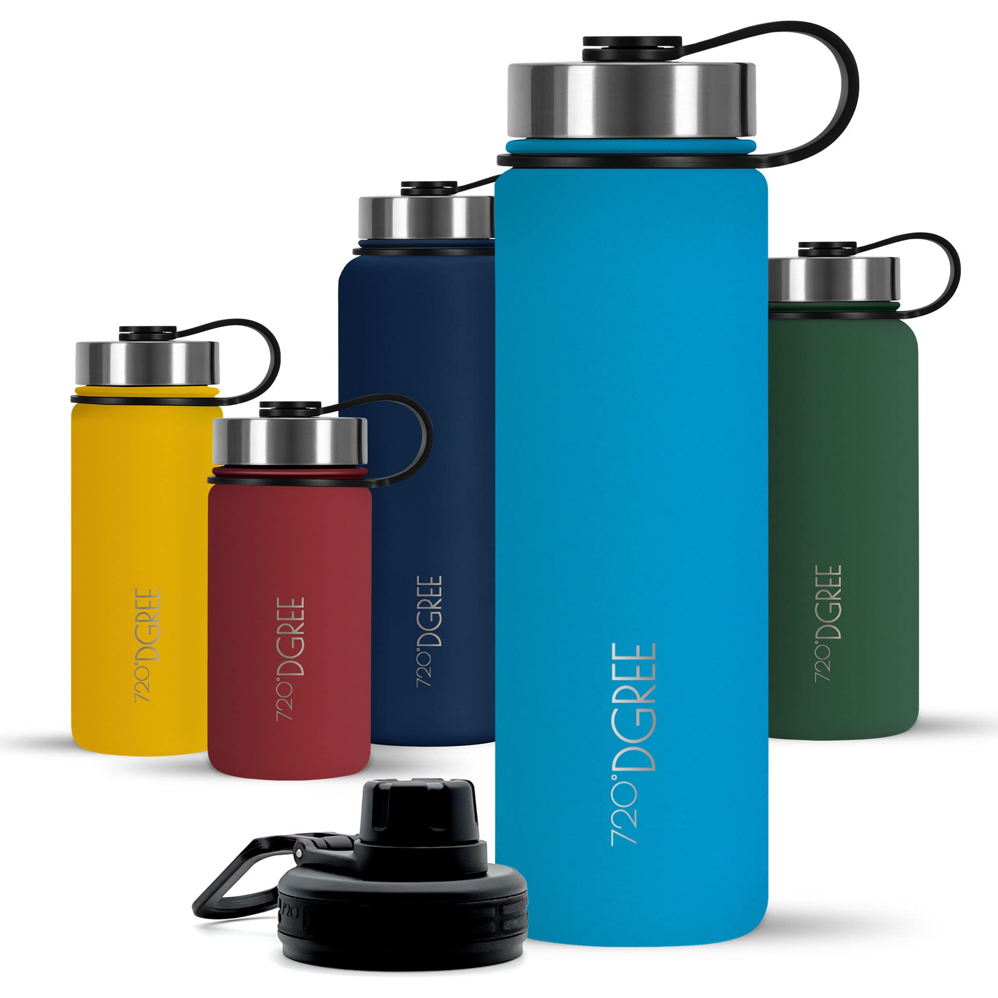 720°DGREE Vaccum Insulated Water Bottle “noLimit“ - 1200ml - Leakproof, BPA-Free, Thermo Stainless Steel Flask - Carbonated Drinks, Sports, Gym, School, Travel, Camping, Hiking, Outdoor +Sports-Cap — image 1