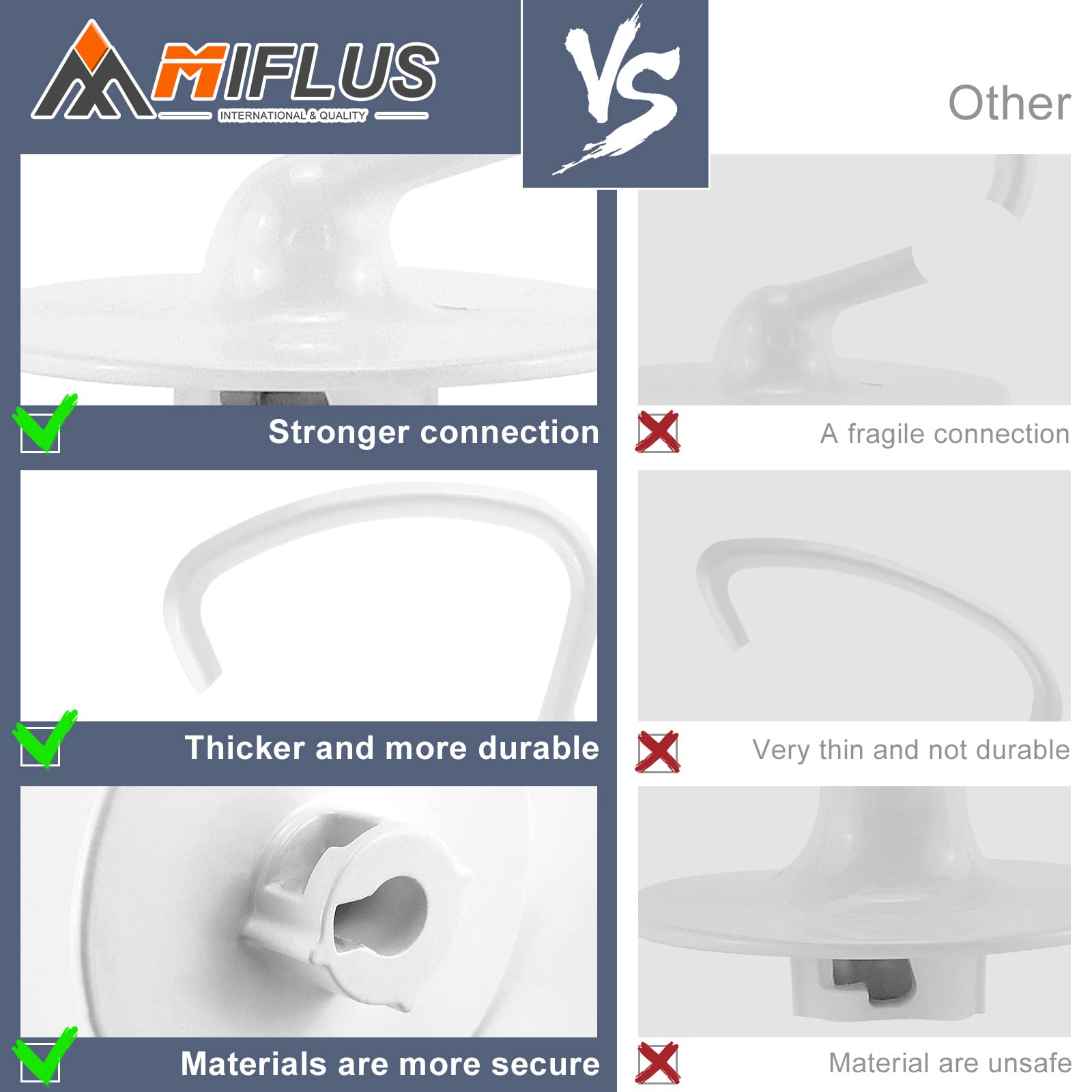 K5ADH Dough Hook/Tilt-Head Coated C-Dough Hook K5ADH for 5-QT Bowl-Lift Stand Mixer KSM50 KSM5-K5SS Mixer Attachments Dough Hook K5ADH -by Sikawai