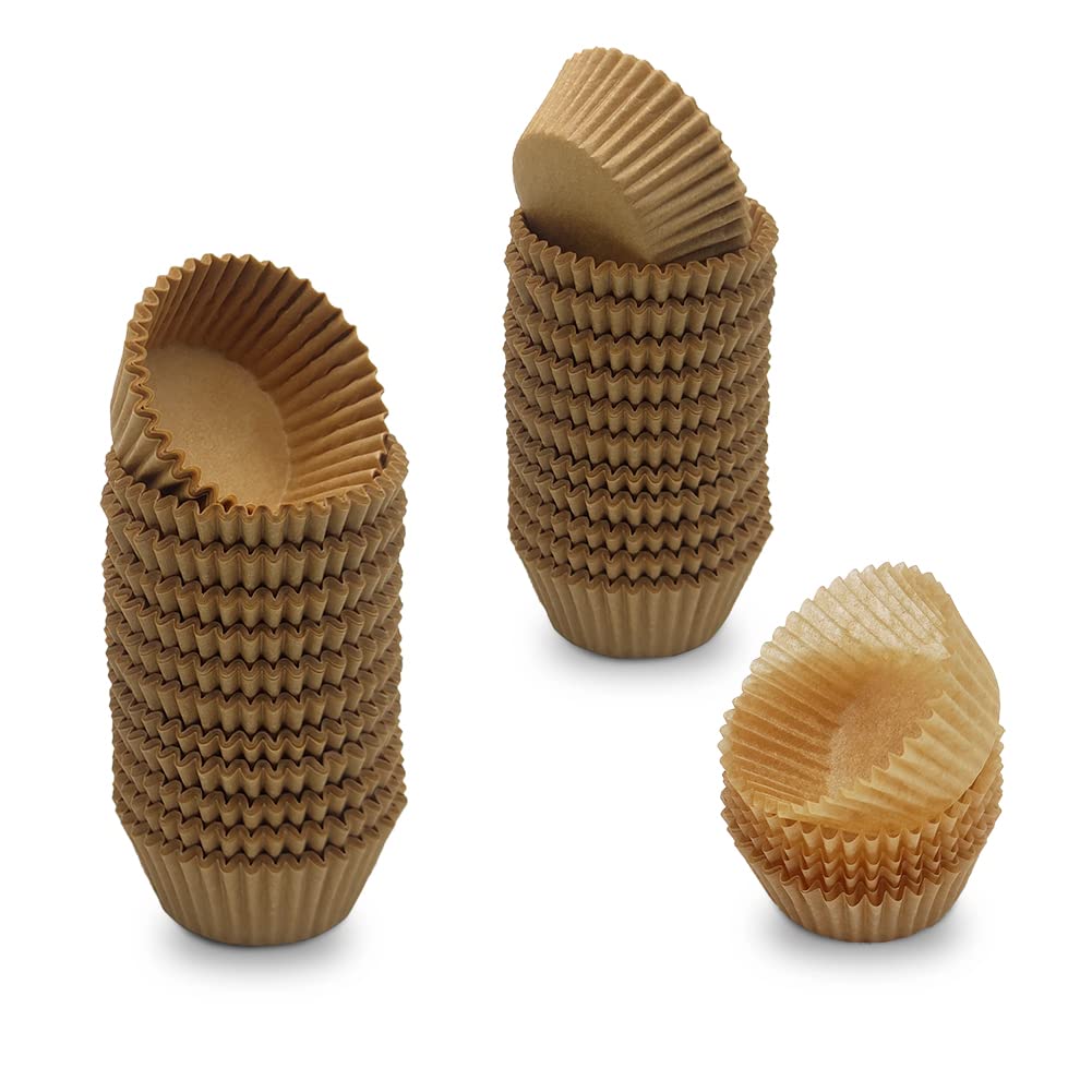 Mombake Mini Cupcake Cases Premium Greaseproof Muffin Baking Cups(Natural, 500-Count)