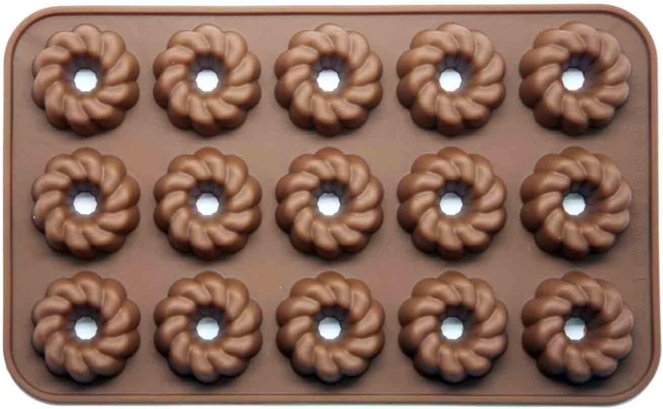 Silicone Gold Donut Mould Bombón, Marron, 23 x 14 x 4 cm