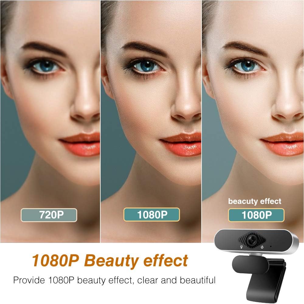 ANEAR 1080P Real-time Streaming Media Camera with Stereo Microphone, a Webcam Can Support 360 Degree Rotation Desktop or Laptop USB Webcam Plug and Play Suitable for Online Classes Small Meetings : Electronics