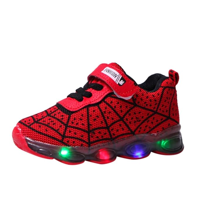 Toddler Baby Boys Sneakers LED Light Luminous Boots Infant Kids Girls