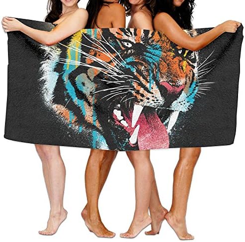 Funky Rainbow Tiger Roaring Adult Soft Microfiber Printed Beach Towel For Swimming,surf,Gym,spa 80cm130cm