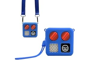 THISNESS Protective Jacket for Yoto Mini with Shoulder Strap, Kid-Friendly Silicone Cover Case Compatible with Yoto Mini Audio Player Accessories with Wrist Lanyard, Blue