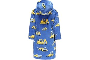 DNggAND Boys Girls Bathrobes,Toddler Boy Girl Robes,Children's Plush Soft Coral Fleece Hooded Pajamas Sleepwear for Kids