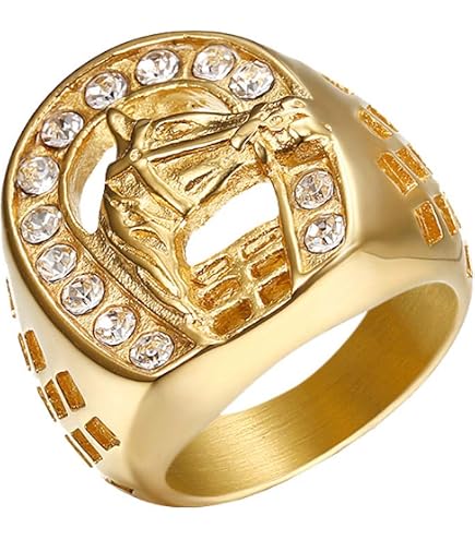 925 Sterling Silver White Cubic Zirconia Horseshoe with Horse Head