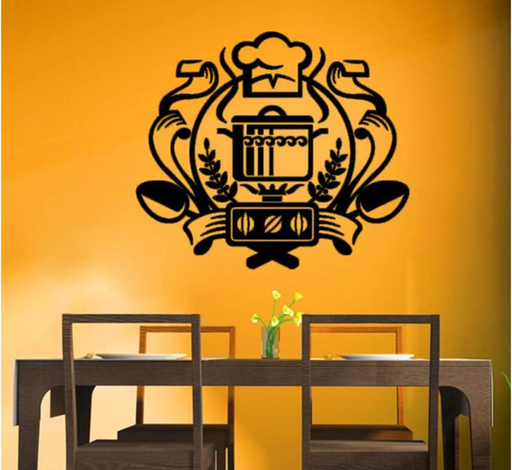 Mrlwy Wall Sticker Chef Badge Wall Decal Kitchen Wall Sticker Home Decor Cauldron On The Gas Stove Decoration Art Murals 32x29cm