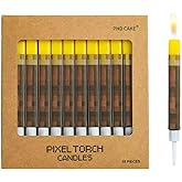 PHD CAKE 10-Pieces Birthday Candles for Miner Crafting, Birthday Party Decorations, Pixel Game Party Supplies, Themed Mine Pixel