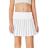 Haloumoning Girls Pleated Skirts with Shorts Athletic Tennis Skorts Sport Performance Skirt with Pockets 4-14 Years