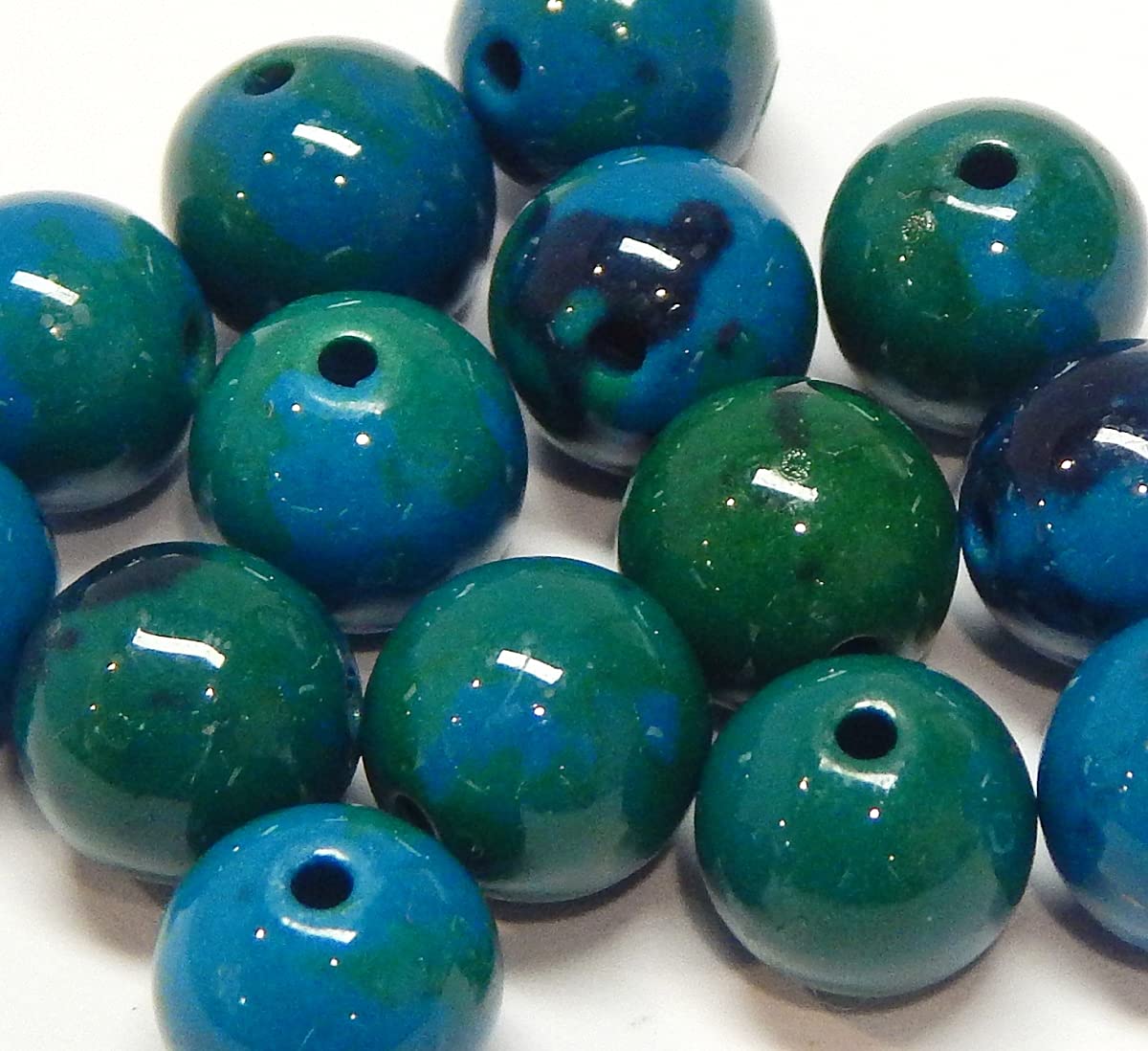 Chrysocolla Chrysocolla Azurite Gemstone Beads Round 6 mm and 8 mm Blue Green Gemstone Beads (6 mm)