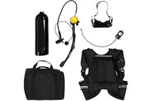 2L Oxygen Tank Diving Equipment, DS‑2000 2L Mini Tank Oxygen Cylinder Set with Diving Goggles Diving Equipment (Black Oxygen 