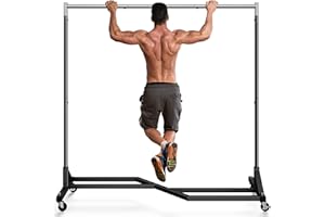 Mr IRONSTONE Clothing Rack, 63 Inches Heavy Duty Garment Rack on Wheels, Commercial Grade Clothes Rack with X Base, Rolling C