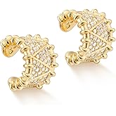 MYEARS Women Ear Cuff Earrings Gold Non Pierced Cartilage Clip on Open Wrap Hoop 14K Gold Plated Simple Hypoallergenic Everyday Jewelry