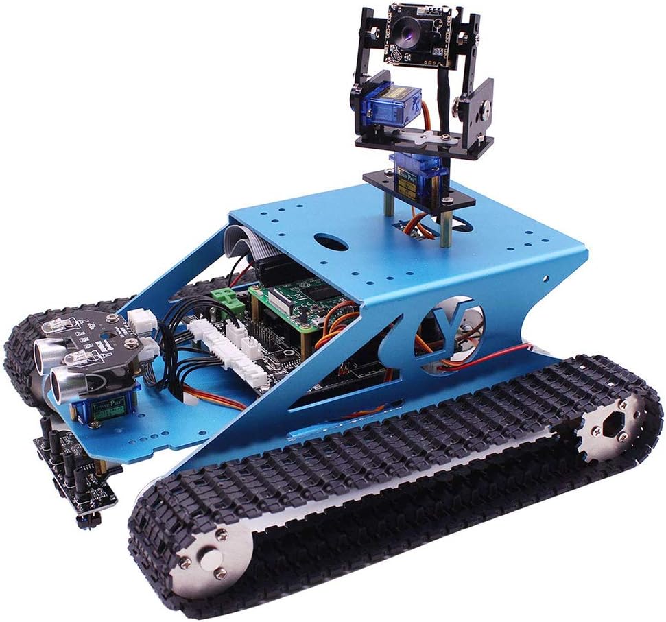 DAN DISCOUNTS Professional Raspberry Pi Tank Smart Robotic Kit DIY Robot Kit WiFi Video Programming Electronic Toy for Kids and Adults Compatible RPI 3B/3B+(Without Raspberry Pi)
