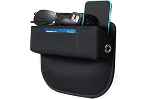 Wjiang Car Seat Gap Filler, Car Organizer Front Seat Organizer, Leather Car Seat Organizers And Storage, Adjustable Gap Organizers Car Seat Storage with USB Hole for Phones, Glasses, Cards, Keys