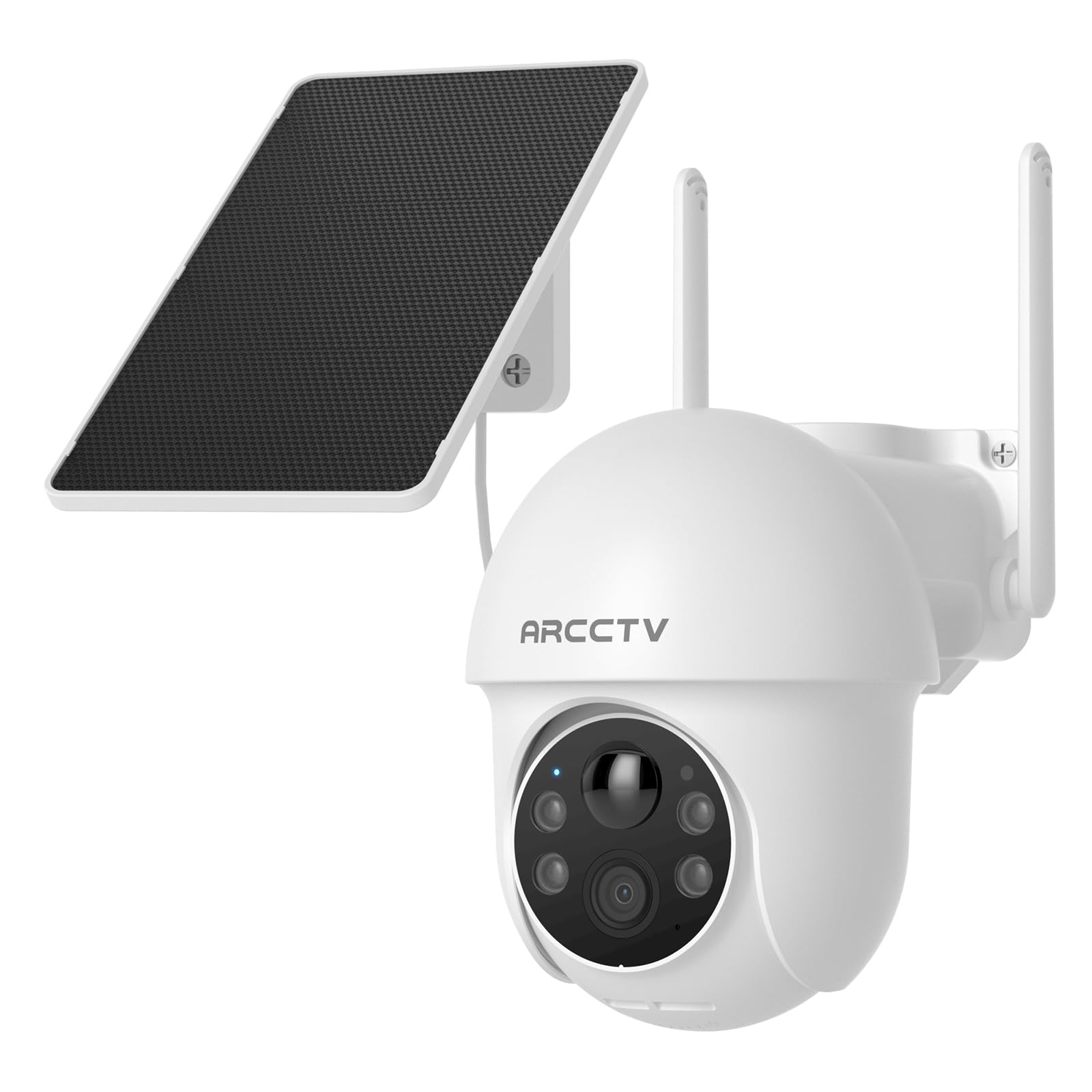 Photo 1 of ARCCTV Solar Security Cameras Wireless Outdoor, 4MP 360° View Battery Powered Outdoor Camera, Night Vision with Spotlight, 2-Way Audio, PIR Motion Sensor, 2.4G/5G Dual Band WiFi, SD/Cloud Storage