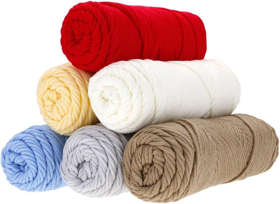 Huayang| 1Pc 100% Acrylic Rainbow Color Yarn Bonbons - Crafts Kit Yarn for Crochet & Knitting - Soft Yarn Baby Yarn Wool Yarn Thick Yarn for Crochet Scarf Shawl (brown)