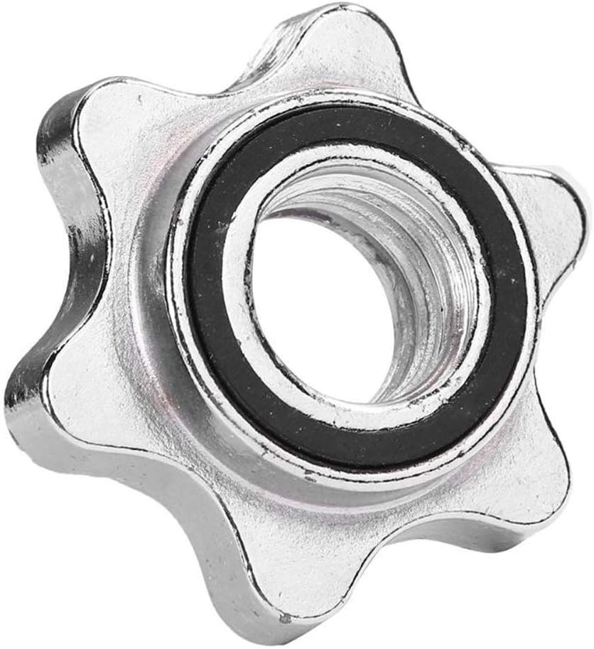 MMLUCK Solid Steel Dumbell Screw Round Barbell Bar Spin-Lock Collars Clamps Dumbell Anti-Slip Nut Lifting Sports Standard