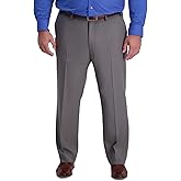 Haggar Men's The Active Series Straight Fit Flat Front Dress Pant Regular and Big & Tall Sizes