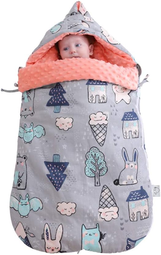 Insular Baby Wrap Swaddle Blanket Cotton Hooded Sleeping Bag Sleep Sack Stroller Blanket For Newborn Infant Toddler Orange